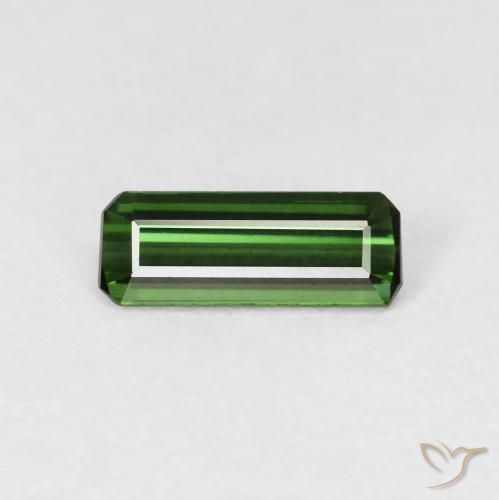 0.69ct Natural Dark Green Tourmaline, Emerald Cut, VVS