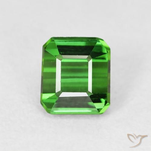 0.91ct Natural Green Tourmaline, Emerald Cut, VVS-VS
