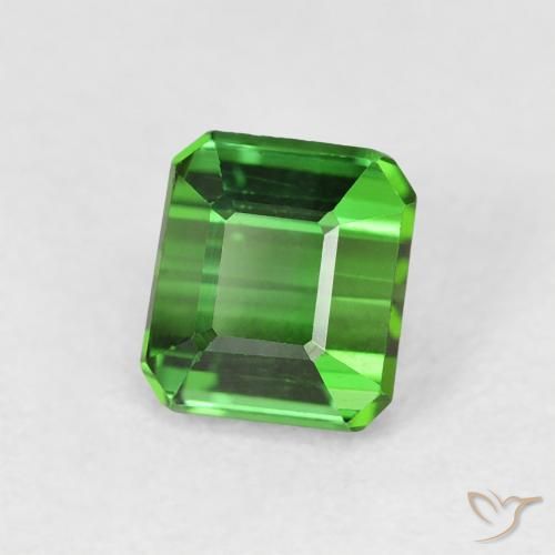 0.91 ct Green Tourmaline Stone, Natural Tourmaline in Octagon Step Cut Shape for Sale