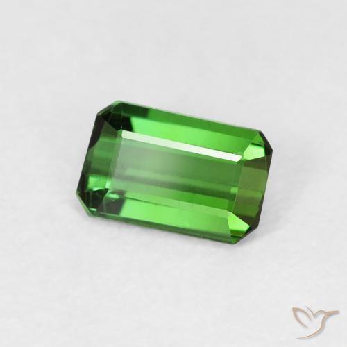 0.56 ct Green Tourmaline Stone, Natural Tourmaline in Octagon Step Cut Shape for Sale