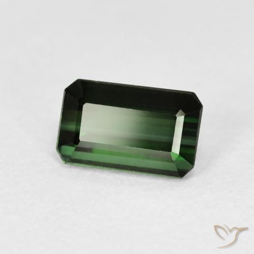 1.30 ct Green Tourmaline Stone, Natural Tourmaline in Octagon Step Cut Shape for Sale