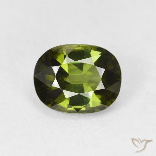 1.23ct Natural Seaweed Green Tourmaline, Oval, VS