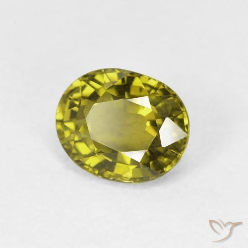 1.19 ct Green Tourmaline Stone, Natural Tourmaline in Oval Facet Shape for Sale