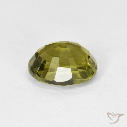 Tourmaline Gemstone in 7.1 x 5.7 mm Size for Sale, Tourmaline Stone in Warm Green Color