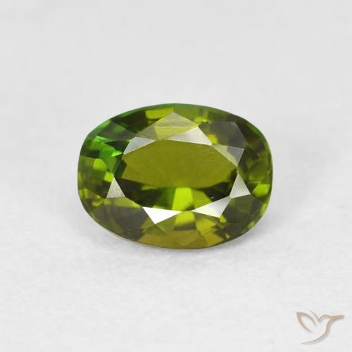 1.08ct Natural Medium Green Tourmaline, Oval, VVS-VS
