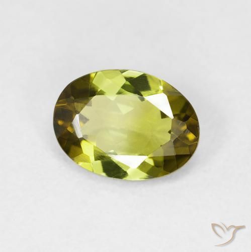 1.03 ct Green Tourmaline Stone, Natural Tourmaline in Oval Facet Shape for Sale