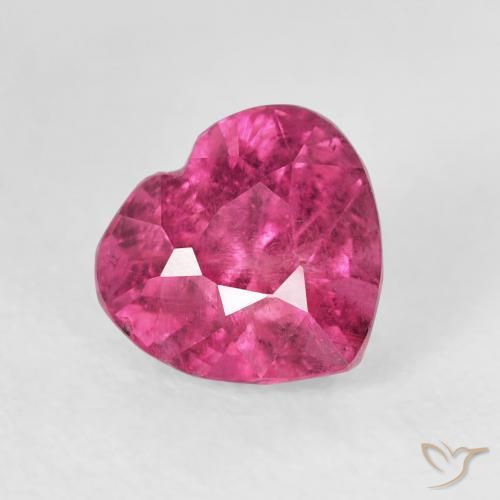 1.74 ct Pink Tourmaline Stone, Natural Tourmaline in Heart Facet Shape for Sale