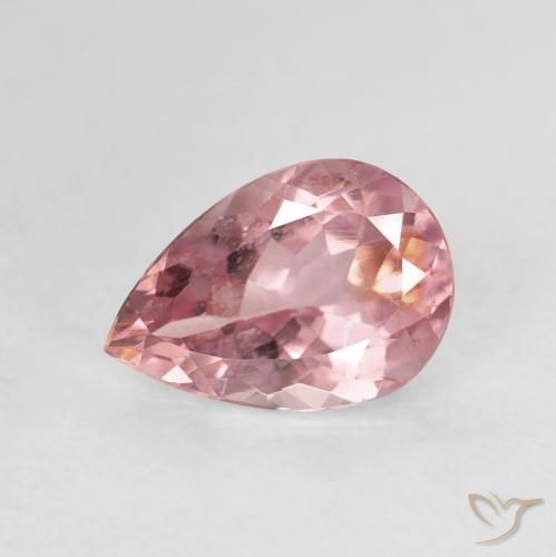1.38ct Natural Light Hot Pink Tourmaline, Pear Shape, VVS-VS