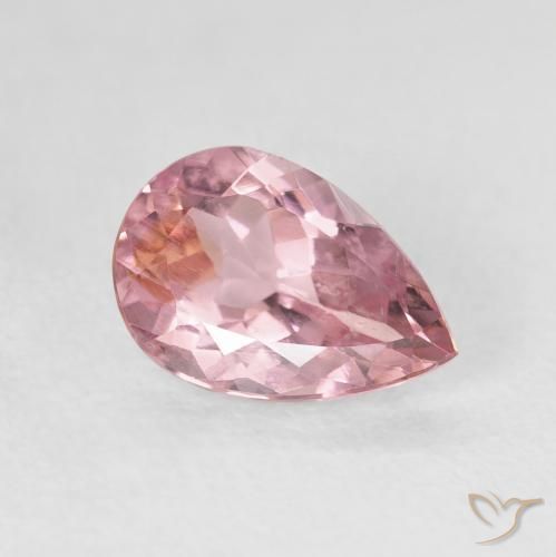 1.38 ct Pink Tourmaline Stone, Natural Tourmaline in Pear Facet Shape for Sale