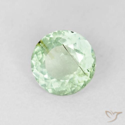 0.86 ct Green Tourmaline Stone, Natural Tourmaline in Round Facet Shape for Sale