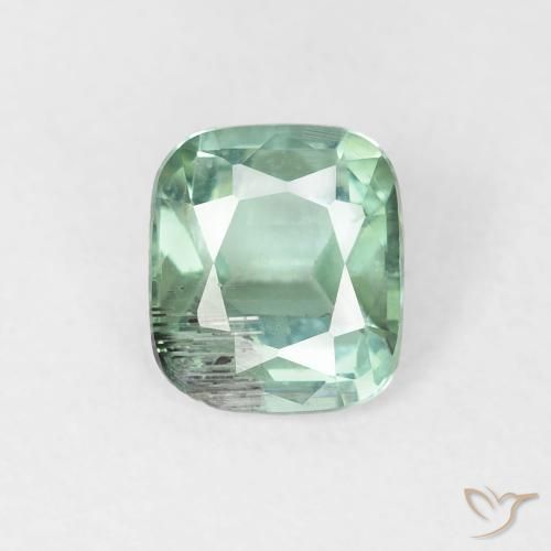 0.85ct Natural Bluish Green Tourmaline, Cushion, VS-SI