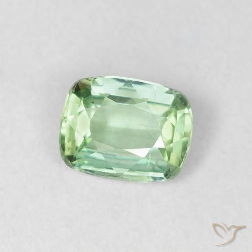 0.67 ct Green Tourmaline Stone, Natural Tourmaline in Cushion-Cut Shape for Sale