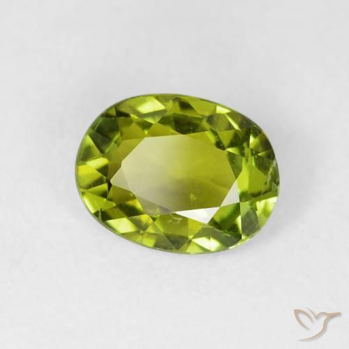 1.52 ct Green Tourmaline Stone, Natural Tourmaline in Oval Facet Shape for Sale