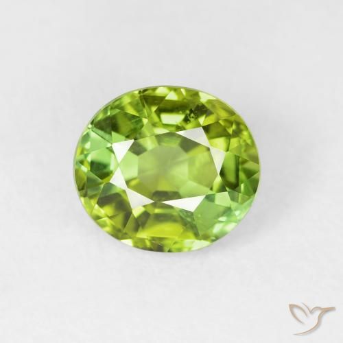 1.65ct Natural Light Lively Green Tourmaline, Oval, VVS-VS