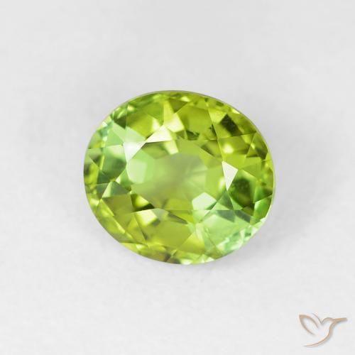1.65 ct Green Tourmaline Stone, Natural Tourmaline in Oval Facet Shape for Sale