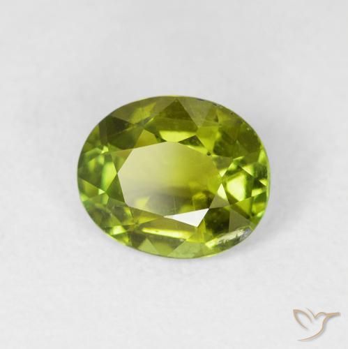 1.43 ct Green Tourmaline Stone, Natural Tourmaline in Oval Facet Shape for Sale
