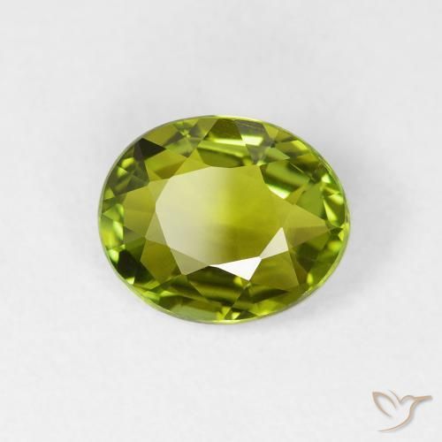 1.65 ct Green Tourmaline Stone, Natural Tourmaline in Oval Facet Shape for Sale