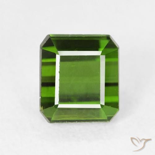 1.28ct Natural Dark Green Tourmaline, Emerald Cut, VS