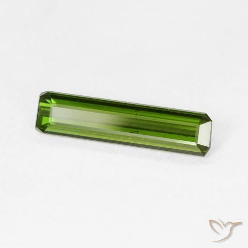 1.29 ct Green Tourmaline Stone, Natural Tourmaline in Octagon Step Cut Shape for Sale