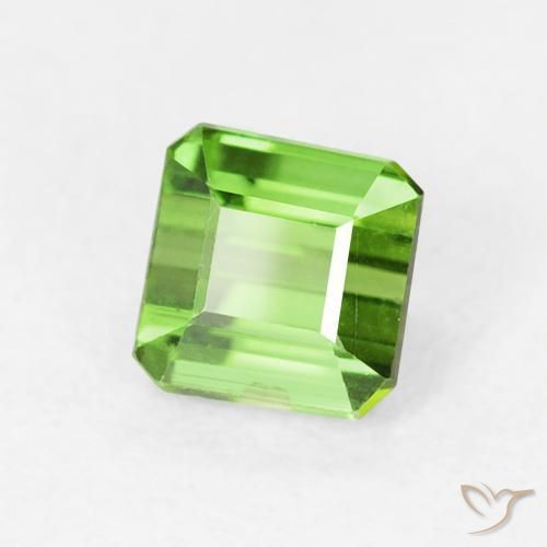 0.66 ct Green Tourmaline Stone, Natural Tourmaline in Octagon Step Cut Shape for Sale