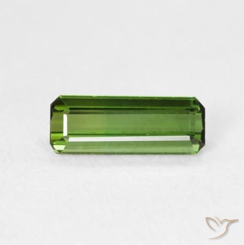 0.69ct Natural Medium Green Tourmaline, Emerald Cut, VVS-VS
