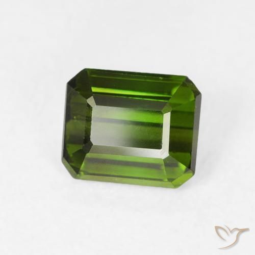 0.80 ct Green Tourmaline Stone, Natural Tourmaline in Octagon Step Cut Shape for Sale