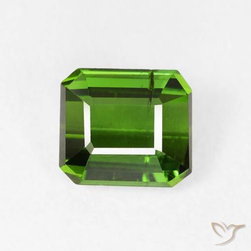 0.84ct Natural Deep Green Tourmaline, Emerald Cut, VS-SI