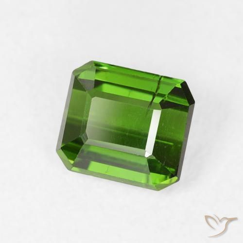 0.84 ct Green Tourmaline Stone, Natural Tourmaline in Octagon Step Cut Shape for Sale