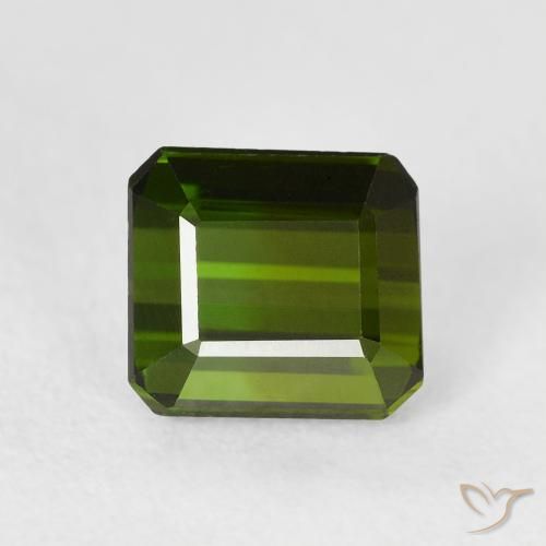 1.47ct Natural Deep Green Tourmaline, Emerald Cut, VVS