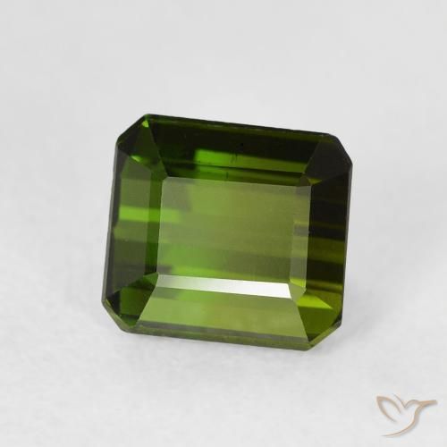 1.47 ct Green Tourmaline Stone, Natural Tourmaline in Octagon Step Cut Shape for Sale