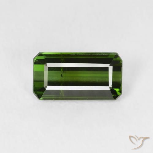 0.98ct Natural Dark Green Tourmaline, Emerald Cut, VS-SI