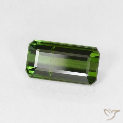 0.98 ct Green Tourmaline Stone, Natural Tourmaline in Octagon Step Cut Shape for Sale