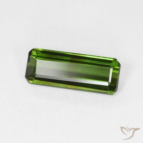 1.04 ct Green Tourmaline Stone, Natural Tourmaline in Octagon Step Cut Shape for Sale