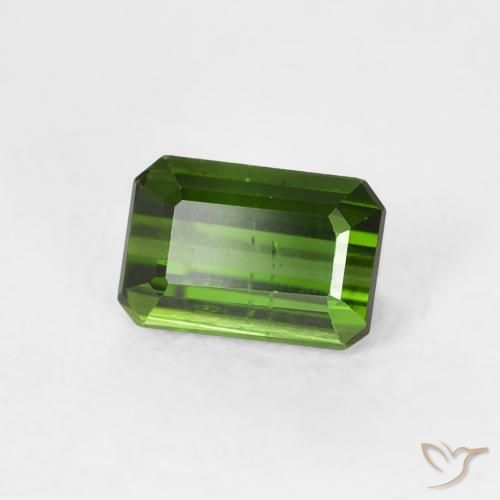 0.60 ct Green Tourmaline Stone, Natural Tourmaline in Octagon Step Cut Shape for Sale