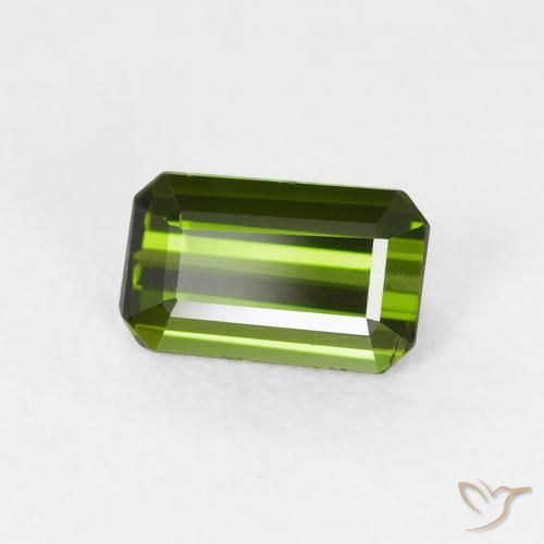 0.72 ct Green Tourmaline Stone, Natural Tourmaline in Octagon Step Cut Shape for Sale