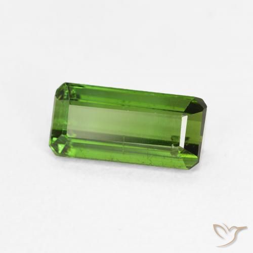 1.08 ct Green Tourmaline Stone, Natural Tourmaline in Octagon Step Cut Shape for Sale