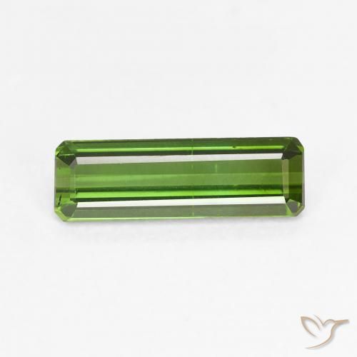 1.17ct Natural Medium Green Tourmaline, Emerald Cut, VVS-VS