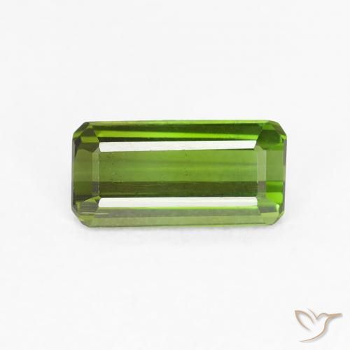 0.59ct Natural Warm Green Tourmaline, Emerald Cut, VVS-VS
