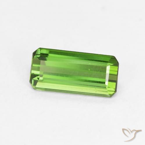 0.89 ct Green Tourmaline Stone, Natural Tourmaline in Octagon Step Cut Shape for Sale