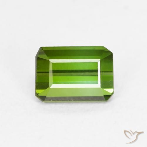 0.72ct Natural Deep Green Tourmaline, Emerald Cut, VVS