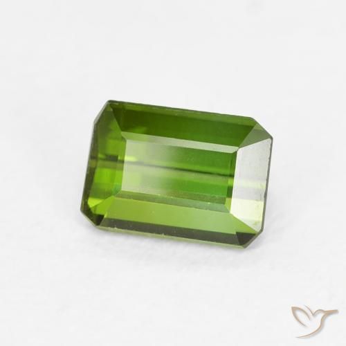 0.72 ct Green Tourmaline Stone, Natural Tourmaline in Octagon Step Cut Shape for Sale