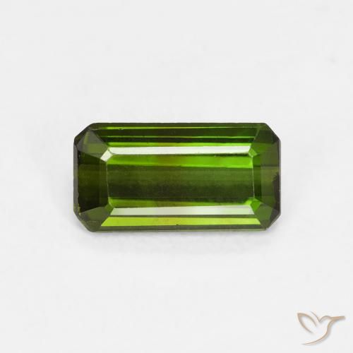 0.88ct Natural Earthy Green Tourmaline, Emerald Cut, VVS-VS