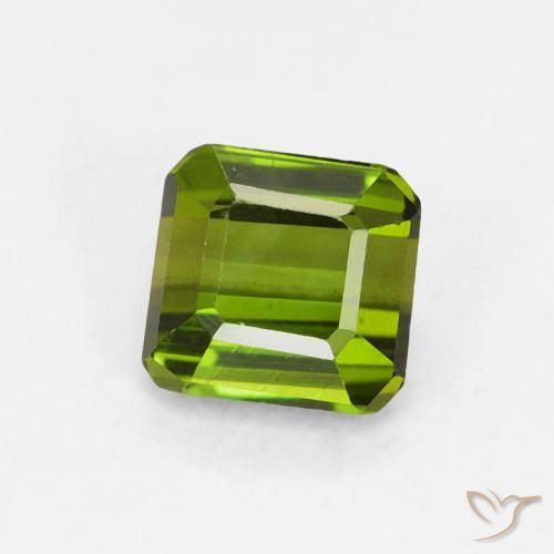 0.52 ct Green Tourmaline Stone, Natural Tourmaline in Octagon Step Cut Shape for Sale