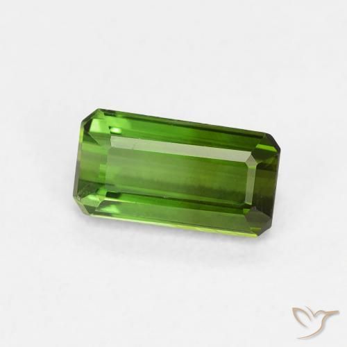 0.68 ct Green Tourmaline Stone, Natural Tourmaline in Octagon Step Cut Shape for Sale