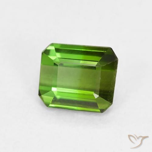 0.61 ct Green Tourmaline Stone, Natural Tourmaline in Octagon Step Cut Shape for Sale