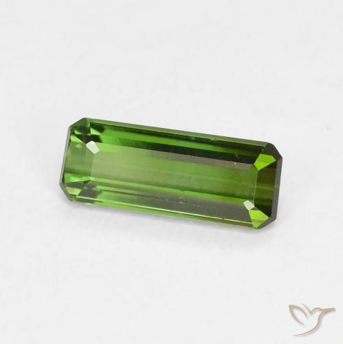 0.82 ct Green Tourmaline Stone, Natural Tourmaline in Octagon Step Cut Shape for Sale