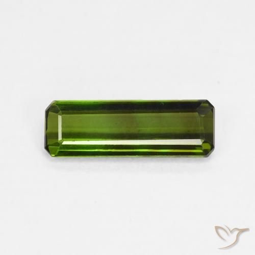 1.08ct Natural Dark Green Tourmaline, Emerald Cut, VVS-VS