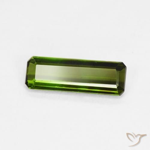 1.08 ct Green Tourmaline Stone, Natural Tourmaline in Octagon Step Cut Shape for Sale