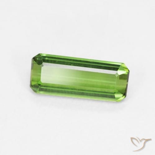 0.98 ct Green Tourmaline Stone, Natural Tourmaline in Octagon Step Cut Shape for Sale
