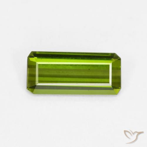 0.91ct Natural Medium Green Tourmaline, Octagon / Emerald Cut, VVS-VS, Photo A